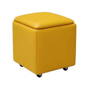 Taburete multifuncional 5 en 1 de PU y látex – amarillo