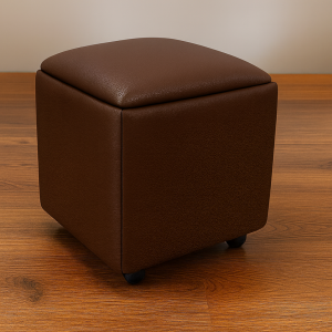 Taburete multifuncional 5 en 1 de PU y látex – marrón