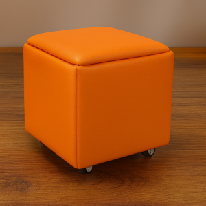 Taburete multifuncional 5 en 1 de PU y látex – naranja