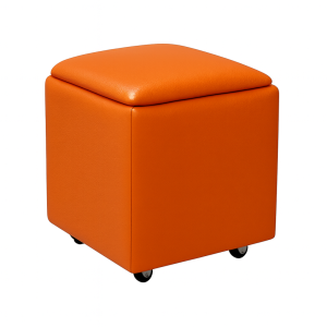 Taburete multifuncional 5 en 1 de PU y látex – naranja