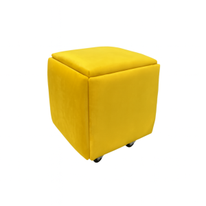 Taburete multifuncional 5 en 1 de terciopelo – color amarillo