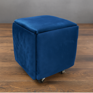 Taburete multifuncional 5 en 1 de terciopelo – color navy