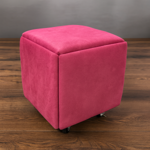 Taburete multifuncional 5 en 1 de terciopelo – color rosa