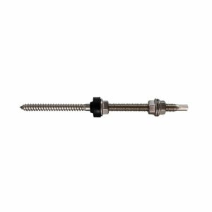 Tornillo de fijación de acero inoxidable M10 X 160 mm con cabeza hexagonal SW7 provisto de 3 tuercas de acero inoxidable