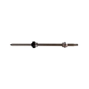 Tornillo de fijación de acero inoxidable M10 X 200 mm con cabeza hexagonal SW7 provisto de 3 tuercas de acero inoxidable