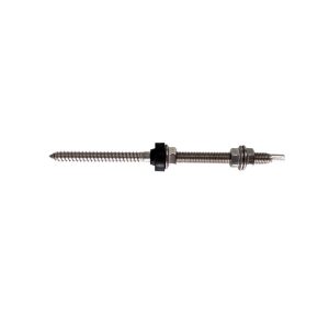 Tornillo de fijación de acero inoxidable M10 X 250 mm con cabeza hexagonal SW7 provisto de 3 tuercas de acero inoxidable