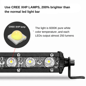 Barra LED Slim 6D – lente óptica única 20 pulgadas 54W Off-Road