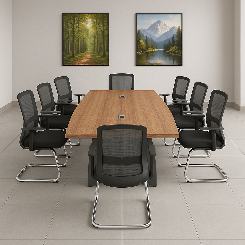 Conjunto de mesa de conferencias y sillas ergonómicas – diseño moderno elegante y de calidad premium 1 Conjunto de mesa de conferencias y sillas ergonómicas – diseño moderno elegante y de calidad premium