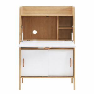 Escritorio abatible – diseño compacto superficie de trabajo práctica Blanco