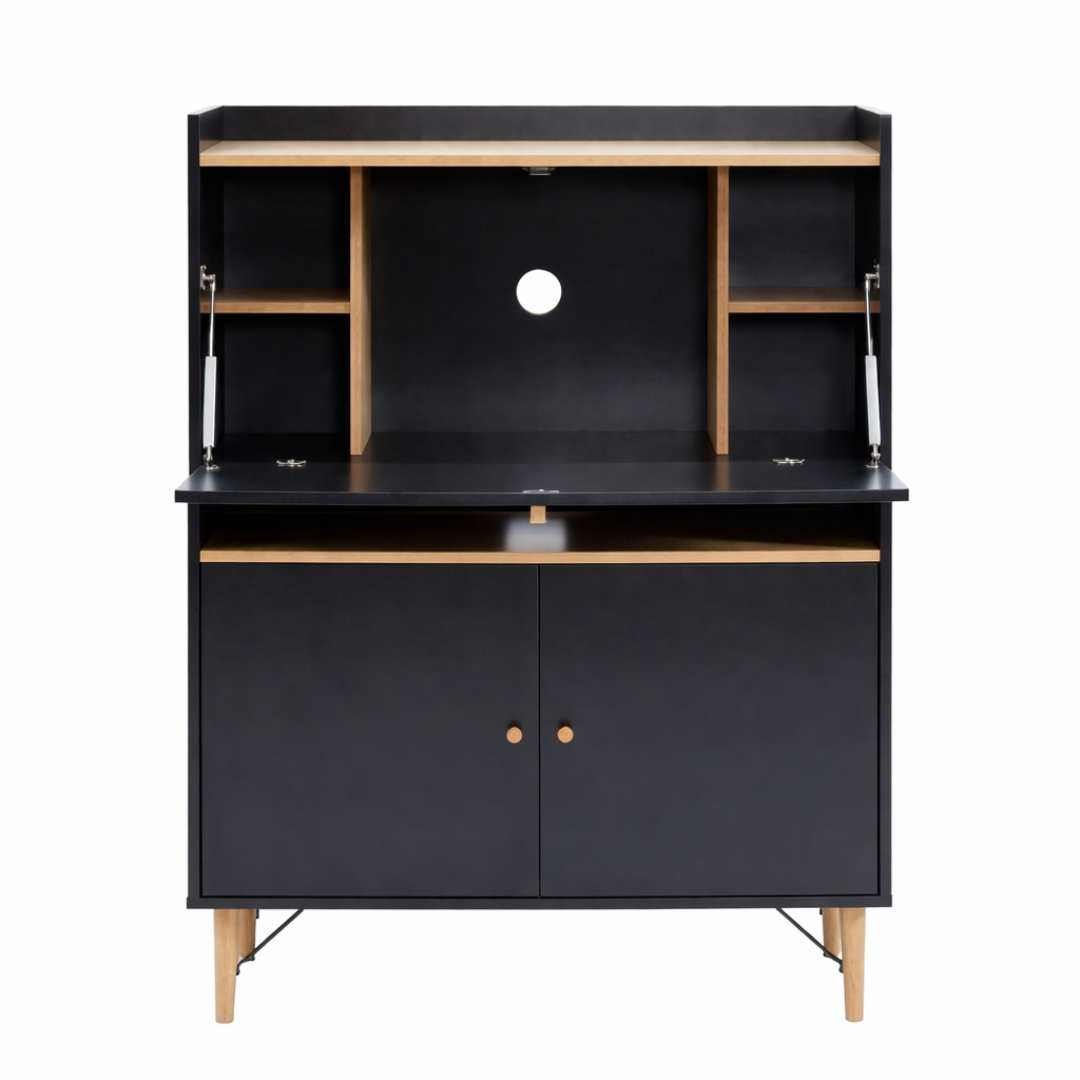 Escritorio abatible– diseño compacto superficie de trabajo práctica negro 1 Escritorio abatible– diseño compacto superficie de trabajo práctica negro