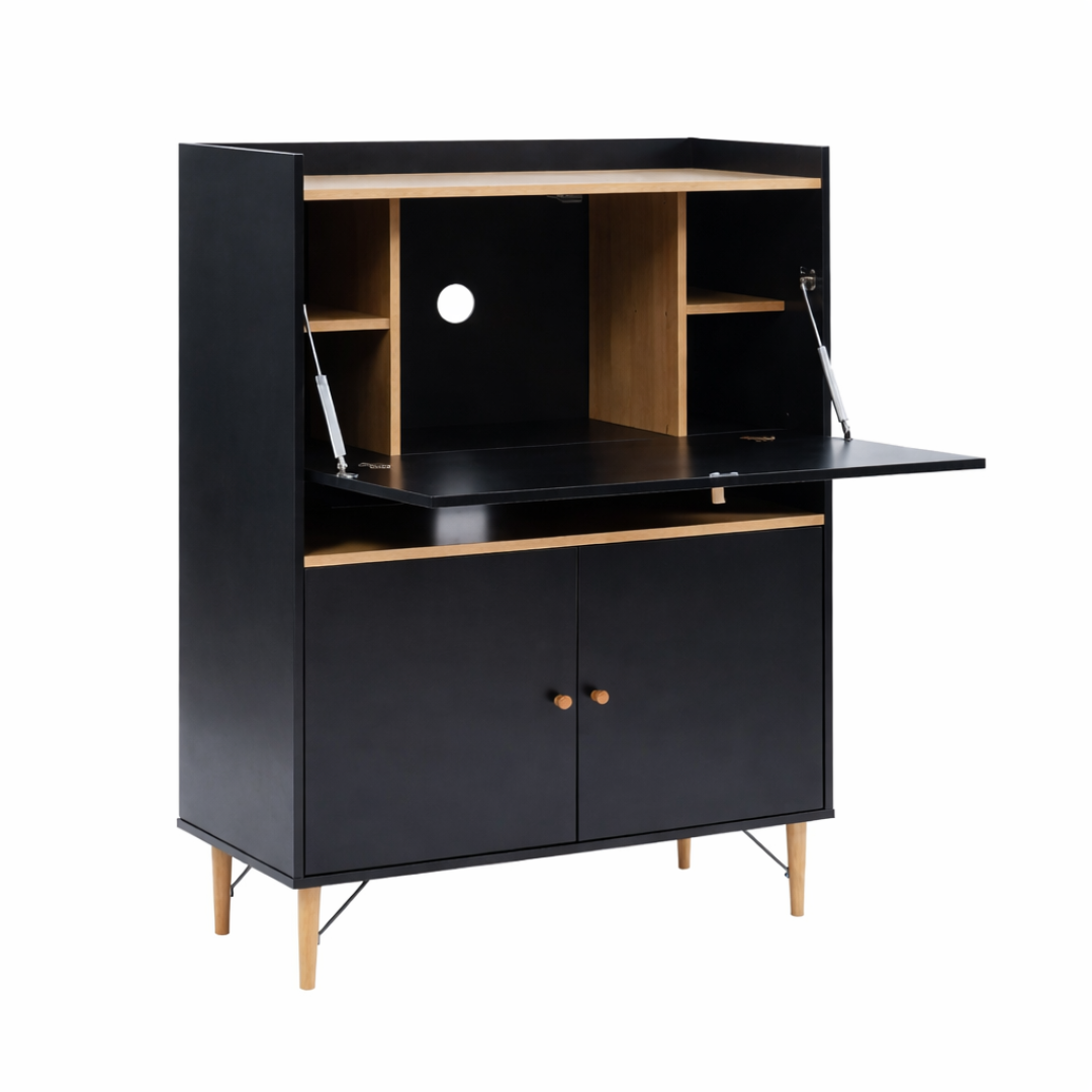 Escritorio abatible– diseño compacto superficie de trabajo práctica negro 2 Escritorio abatible– diseño compacto superficie de trabajo práctica negro