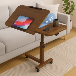 Mesa ajustable para portátil – 60×40×(27–40) cm – NOGAL