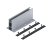 Mini-raíl de 340 mm, altura 100 mm, con 2 bandas de EPDM y 4 tornillos autoperforantes M10