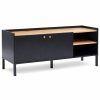 Mueble TV con 2 puertas y espacio de almacenamiento 130 cm - Negro