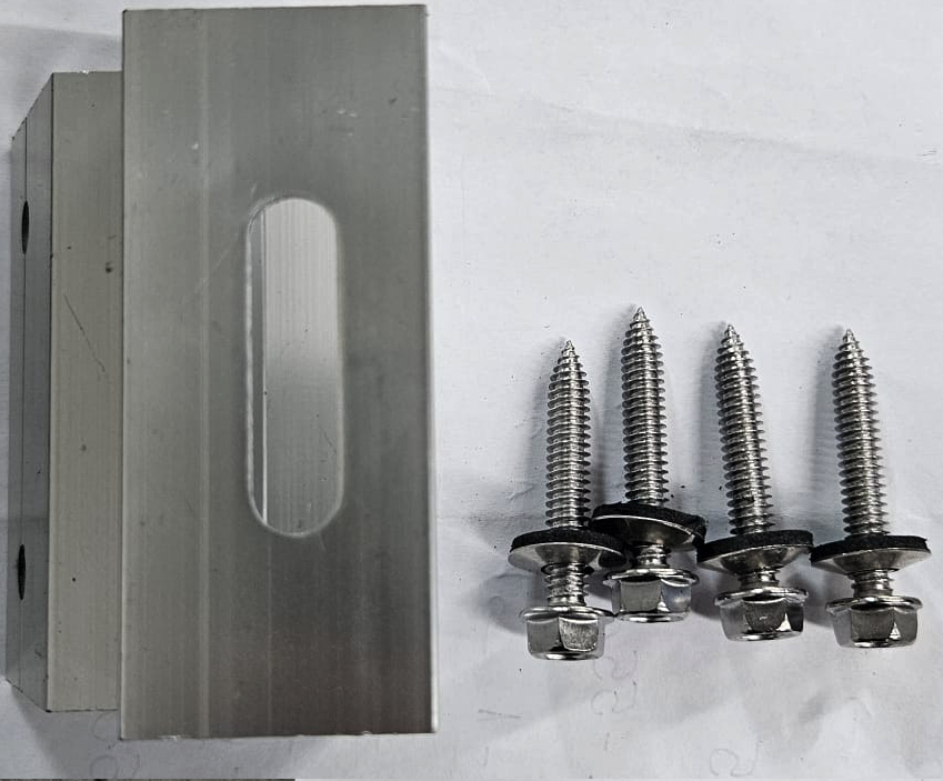 Abrazadera para panel sandwich 75 mm +EPDM+4 tornillos autoperforantes 2 Abrazadera para panel sandwich 75 mm +EPDM+4 tornillos autoperforantes