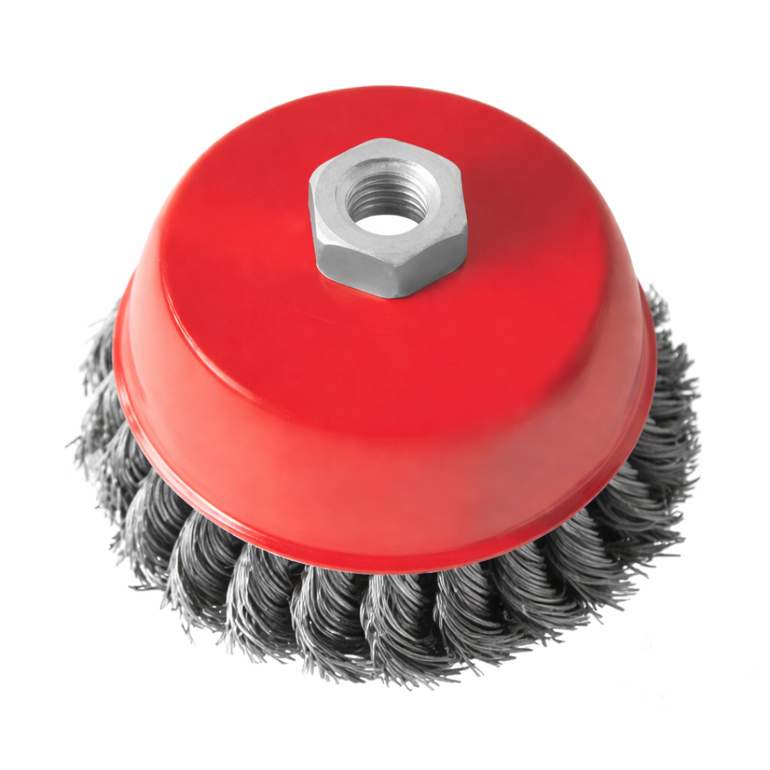 Cepillo de alambre trenzado, 100 mm - para limpieza y pulido metálicos Cepillo de alambre trenzado, 100 mm - para limpieza y pulido metálicos