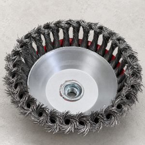 Cepillo de copa de alambre trenzado, 150 mm - para limpieza y pulido de metales