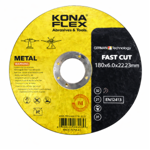 Disco abrasivo de corte para acero inoxidable y metal T27, 180mm x 6.0mm x 22.23mm