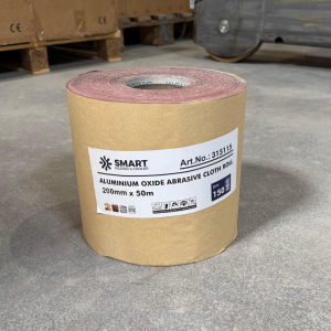 Rollo de tela abrasiva 200 mm x 50 m grano G150 para madera y metal