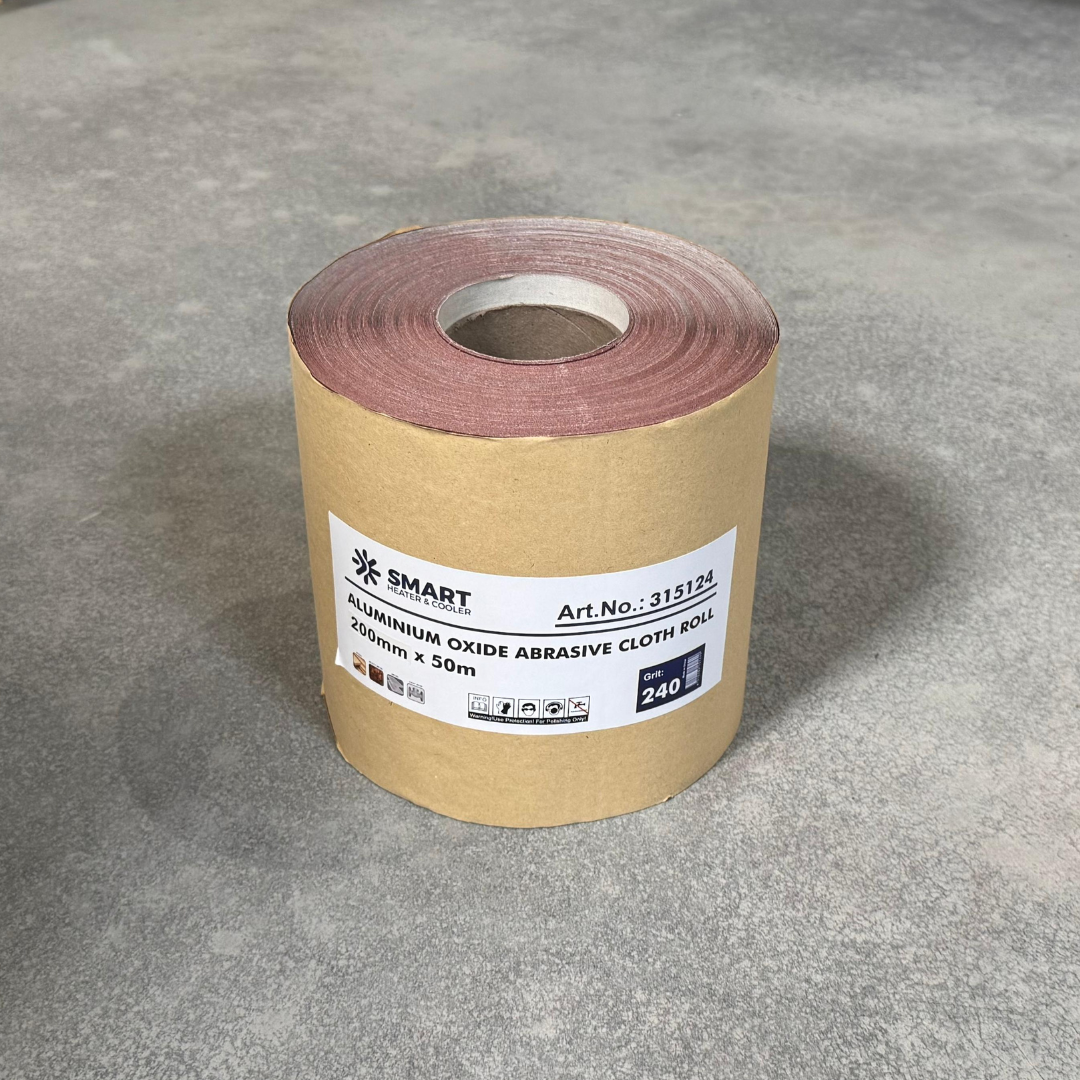 Rollo de tela abrasiva, grano G240, 200 mm x 50 m, para lijado de madera y metal 2