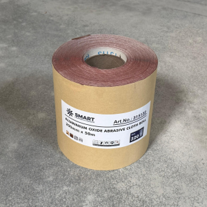 Rollo de tela abrasiva, grano G320, 200 mm x 50 m, para lijado de madera y metal