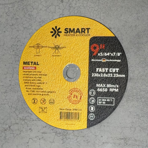 Set de 5 discos de corte T41 para acero inoxidable y metal 230 x 2,0 x 22,23 mm