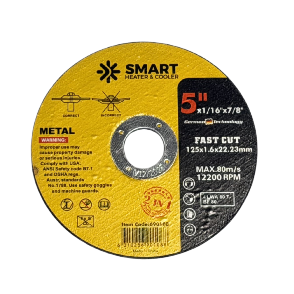 Disco de corte T41 para acero inoxidable y metal 125 x 1,6 x 22,23 mm Disco de corte T41 para acero inoxidable y metal 125 x 1,6 x 22,23 mm