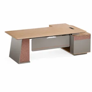 Escritorio ejecutivo Monarch B2418A con armario lateral fijo – A750 x L2400 x P1800 mm