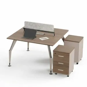Escritorio operativo Noblesse F1212A con cajones móviles para 2 puestos – Al750 x L1200 x An1200 mm