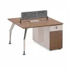 Escritorio operativo Noblesse F1212B con cajón y 2 puestos - H750mm x L1200mm x l1200mm