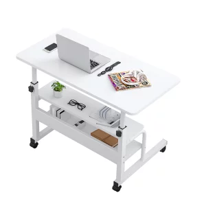 Mesa ajustable para portátil con altura regulable y estante auxiliar