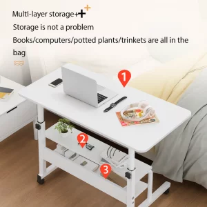 Mesa ajustable para portátil con altura regulable y estante auxiliar2