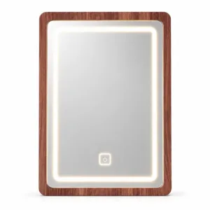 Espejo clásico CRYSTAL para tocador de maquillaje – walnut