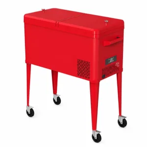 Refrigerador móvil con ruedas, 49.6L - 88 x 39 x 44 cm, rojo