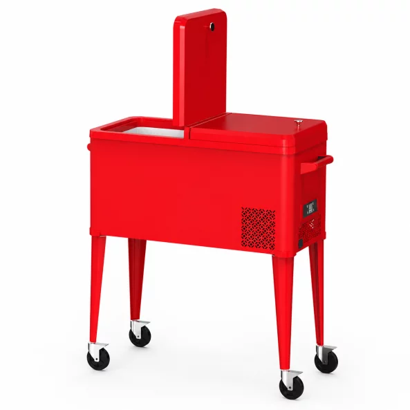 Refrigerador móvil con ruedas, 49.6L – 88 x 39 x 44 cm, rojo1