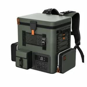 Refrigerador portátil tipo mochila 16 L - 37 x 29 x 41 cm, verde oscuro
