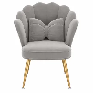 Silla PEARL - diseño curvo, tapizada en textil, patas de hierro, gris