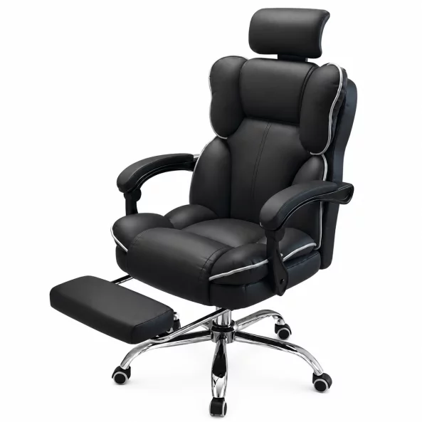 Silla gaming ergonómica con reclinación hasta 120° y reposacabezas ajustable – 650 × 520 × 1220–1320 mm Silla gaming ergonómica con reclinación hasta 120° y reposacabezas ajustable – 650 × 520 × 1220–1320 mm
