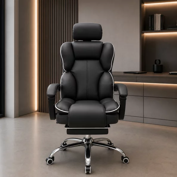 Silla gaming ergonómica con reclinación hasta 120° y reposacabezas ajustable – 650 × 520 × 1220–1320 mm2