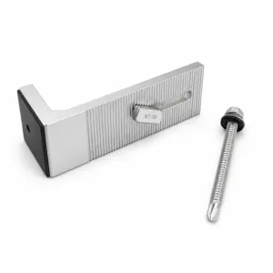 Soporte en L con goma + tornillo autoperforante + tuerca D para paneles solares en tejados de chapa, 80x30 mm